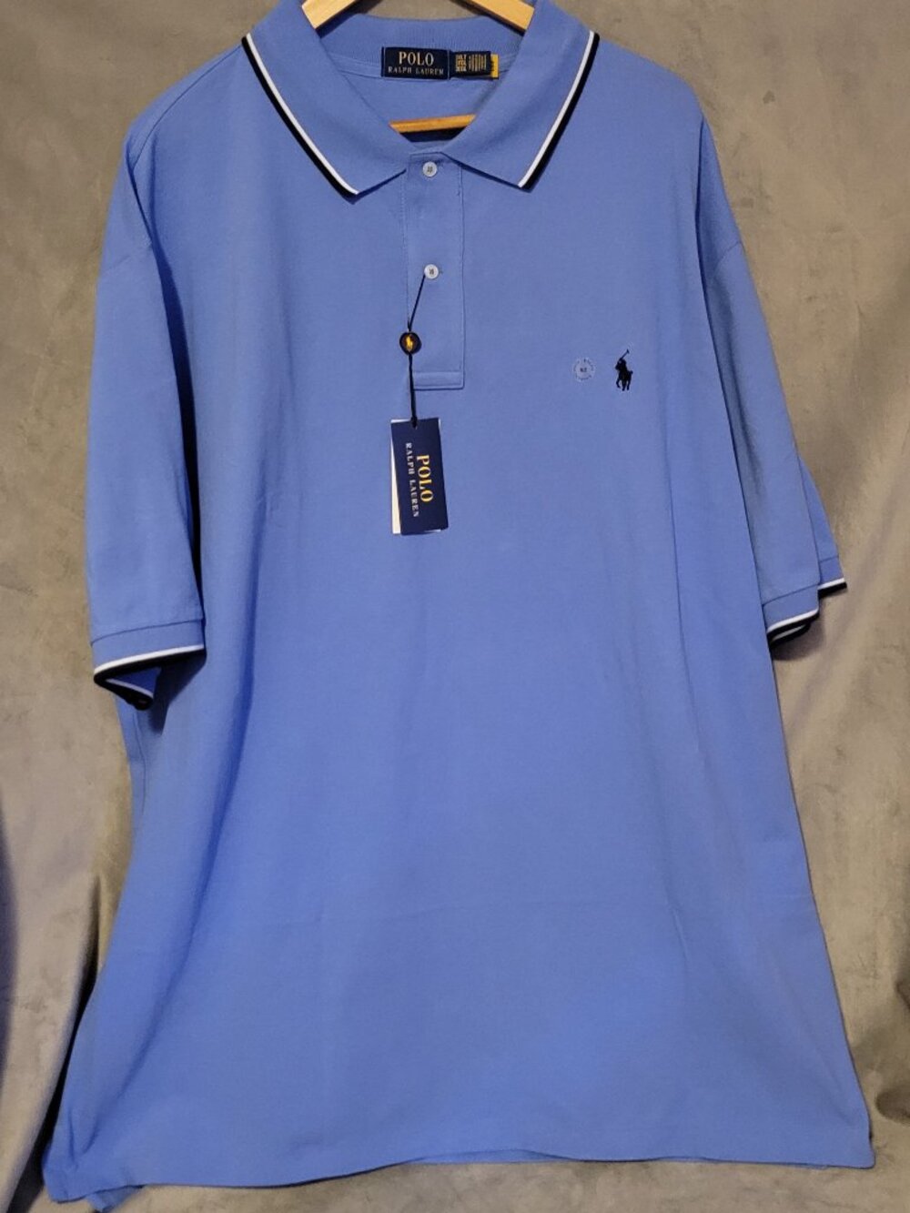 Polo Ralph Lauren Men's Blue 3XLT Polo Shirt Short Sleeve Cotton Solid Logo